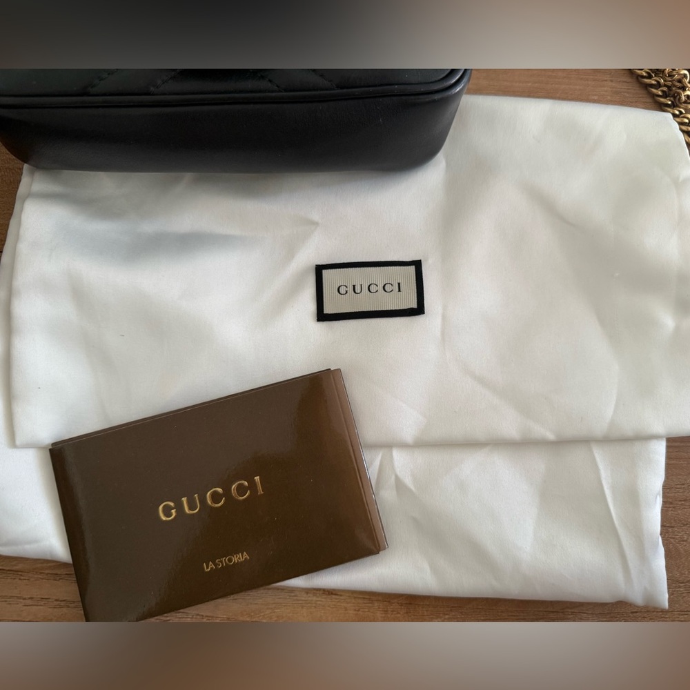 Gucci GG Marmont Mini Quilted Black Leather Shoulder Bag - Picture 16 of 16